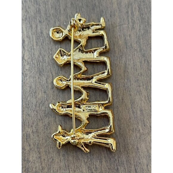 Holding Hands Brooch, Gold Tone, Signed $5 with bundle - Picture 5 of 5